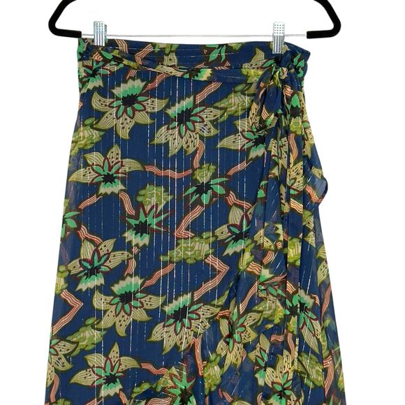 Scotch & Soda L Maison Scotch True Wrap Midi Skirt Floral Flowy Ruffle - Picture 4 of 9